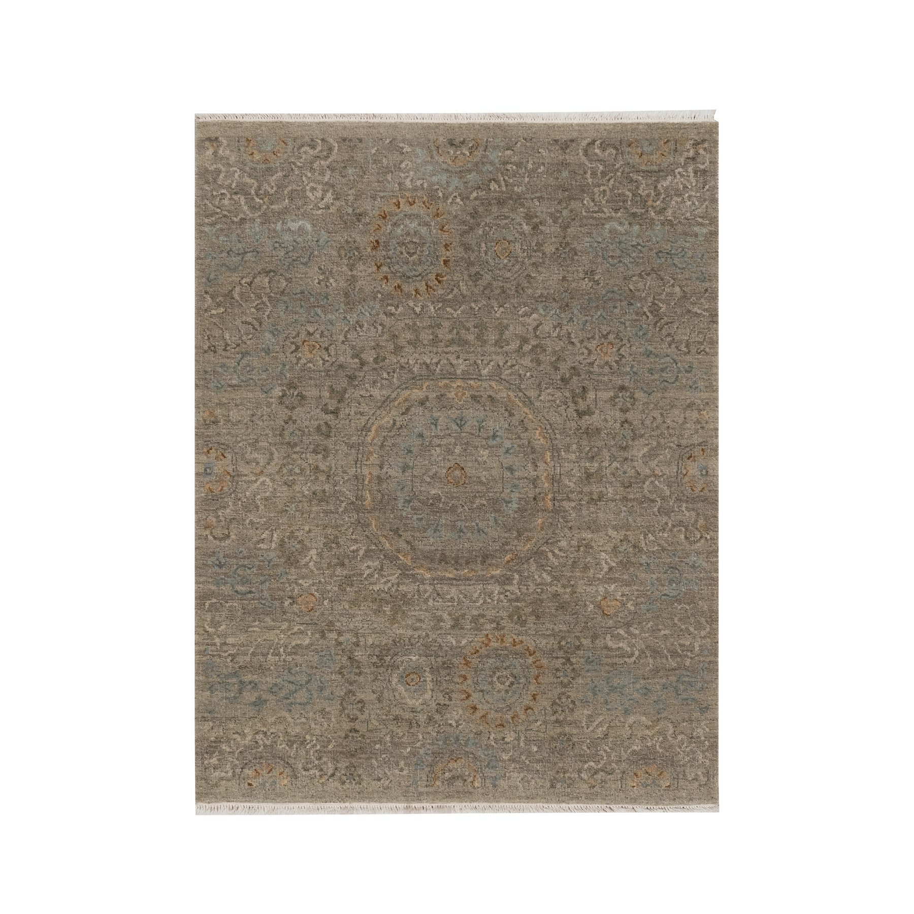 3'x4' Beaver Brown, Mamluk Design, Pure 100% Himalayan Wool, Natural Dyes, Hand Knotted, Mat, Oriental Rug 